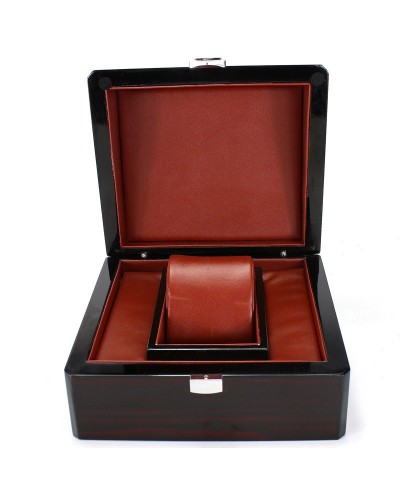 Brow leather wooden luxury watch box