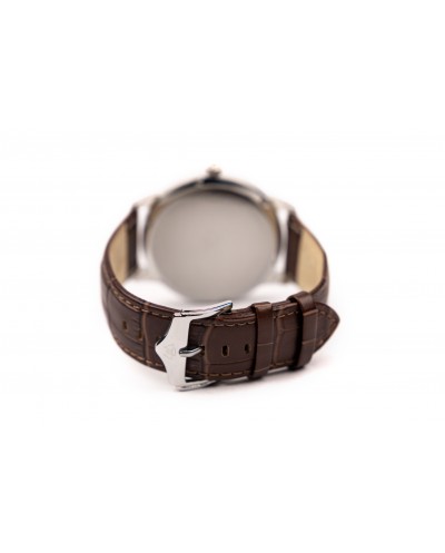 Brown genuine leather watch strap