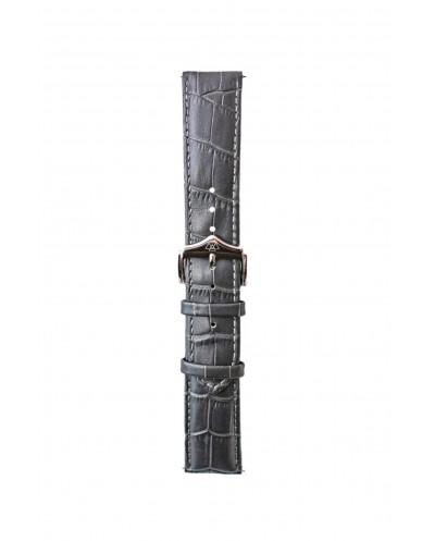 grey genuine leather 22 mm strap