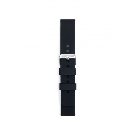 Black color silicone straps for watches 20 mm