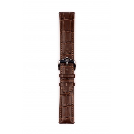 Brown genuine leather watch strap