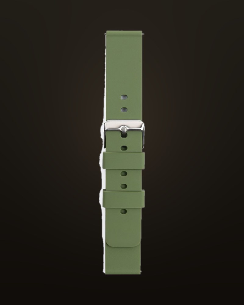 Chaki spalvos silikoninė apyrankė laikrodžiams, 20 mm